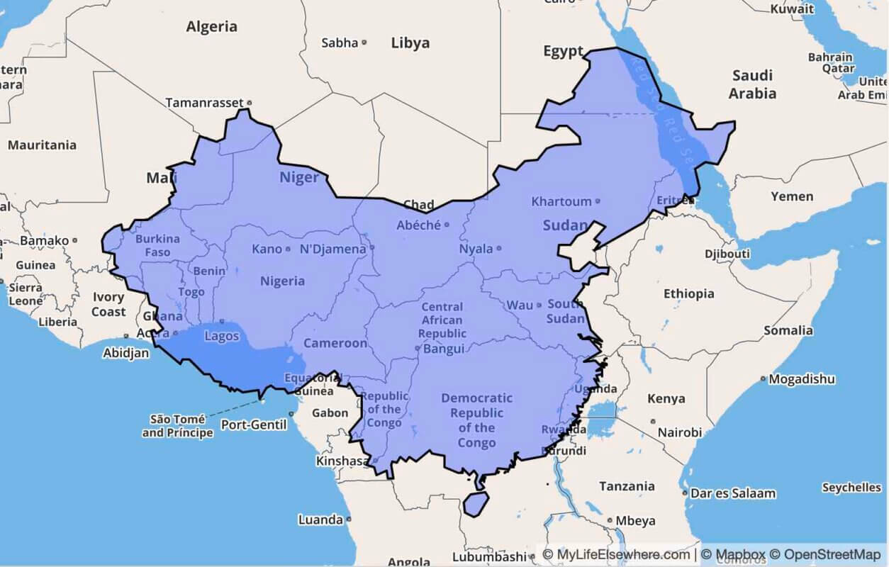How Big is China compared to Africa